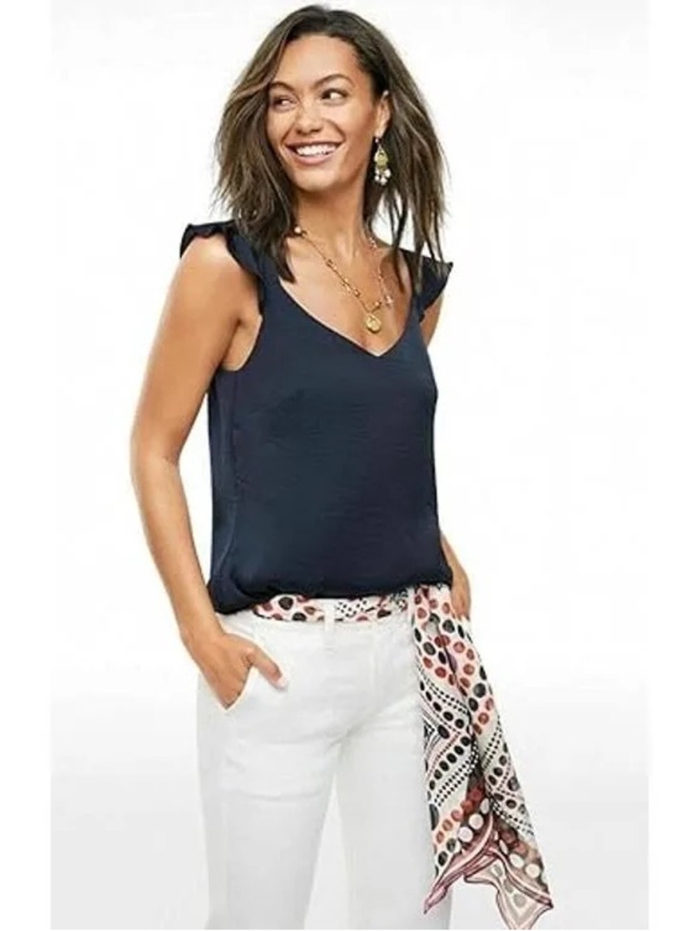 Cabi Handy Cami Blouse Style #5728 Navy Size S